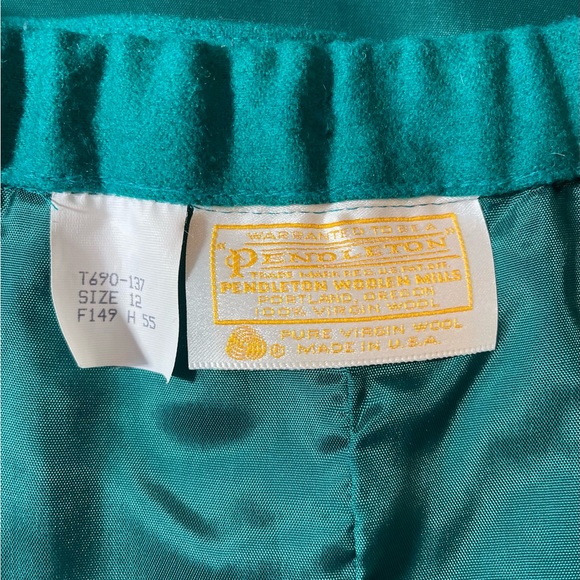 Vintage Pendleton Virgin Wool Women's Skirt Green Size 12 - Picture 9 of 13